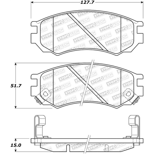 StopTech 308.05490 Street Brake Pads; Front with Shims and Hardware 